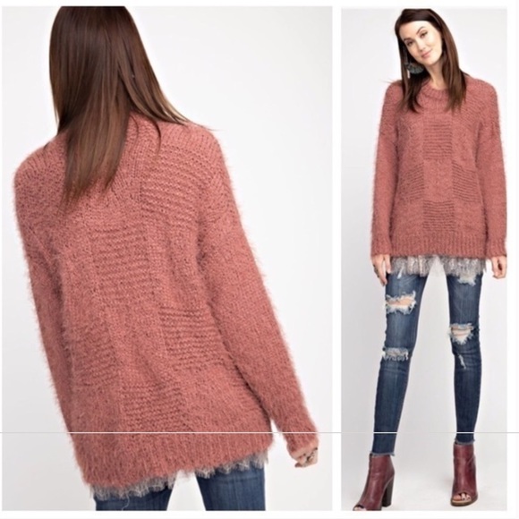 Easel Breya Vegan Mohair Patterned Sweater - Picture 2 of 12